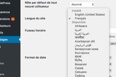 langue-wordpress-changer